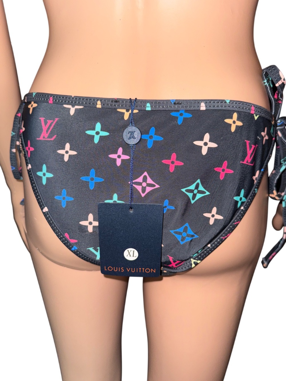 Colorful Monogram Print Triangle Bikini Set - Picture 4 of 6